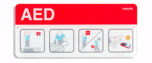 Philips AED Awareness Placard – Red